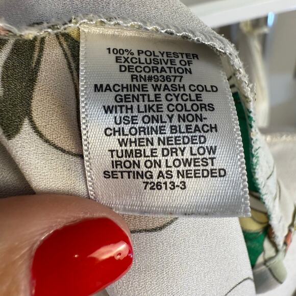 Liz Claiborne  size XL floral botanical pop over top classic Office career #3822 - Picture 6 of 7